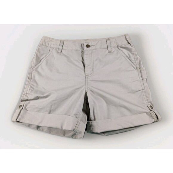 Carhartt Pants - Carhartt Smithville Ripstop Shorts Womens 10 Tan Mid Rise Workwear Pockets